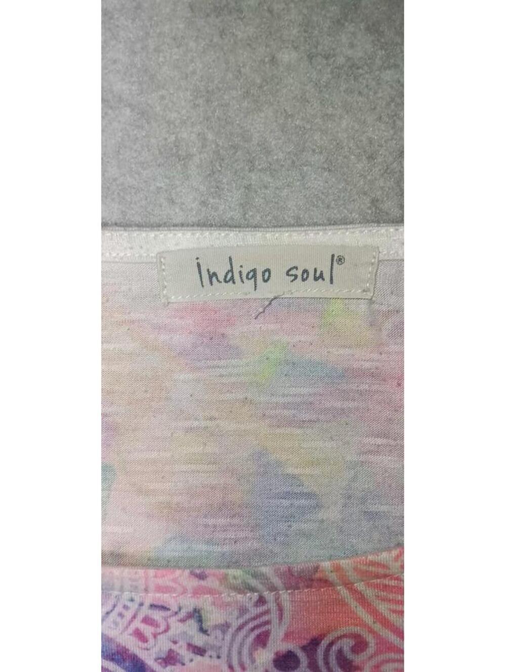 Indigo Soul Asymmetrical Blouse Top Womens Size Large Multicolor Paisley Design - Picture 2 of 12